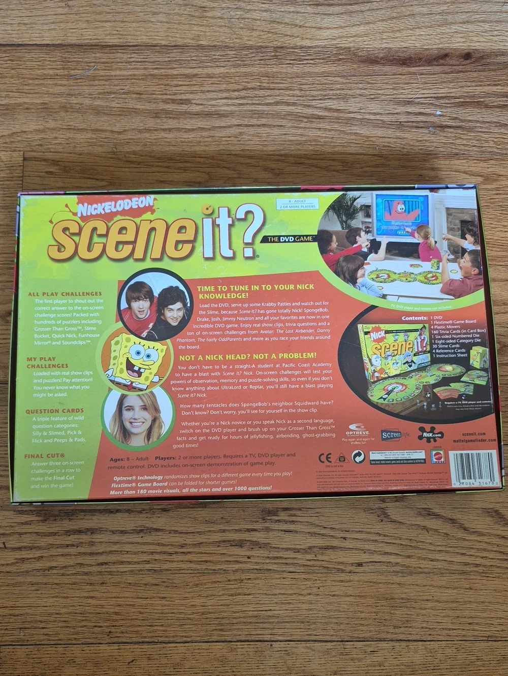 Mattel Nick Scene It? Game — Green and Yellow Box Art. Preowned Nice Condition.